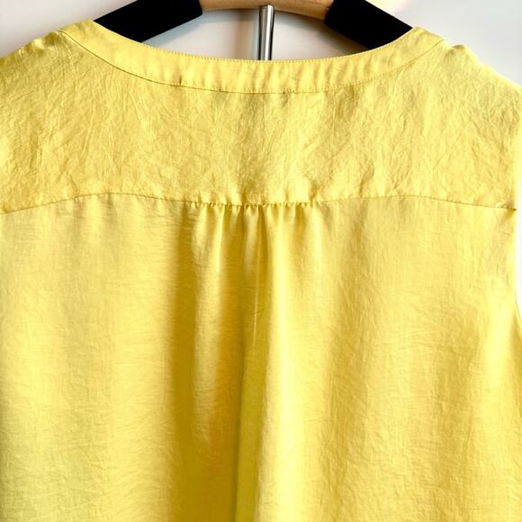 Violet & Claire Size XL Yellow Relaxed Sleeveless Blouse Career Colorful Dainty - Picture 4 of 9